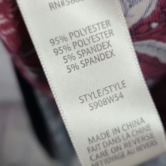 Max Studio Red Pleated Floral-Print Fit & Flare Jersey Knit Knee Length Dress - Picture 6 of 9